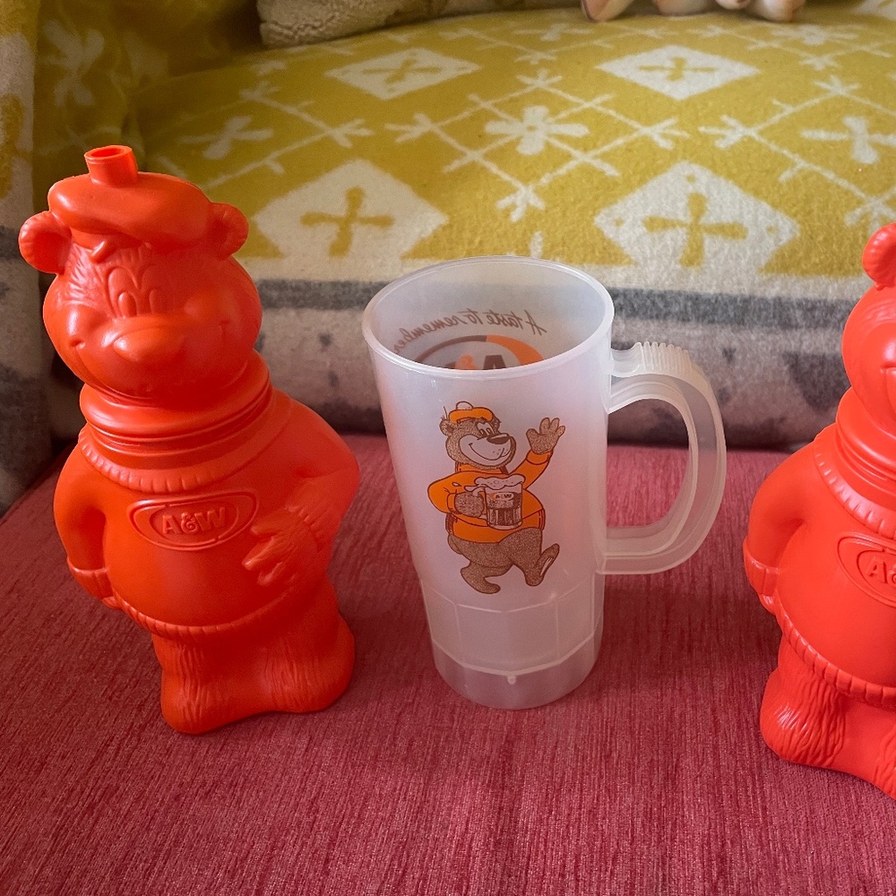3 A & W Collectble Figural Drinking Cups and Mug